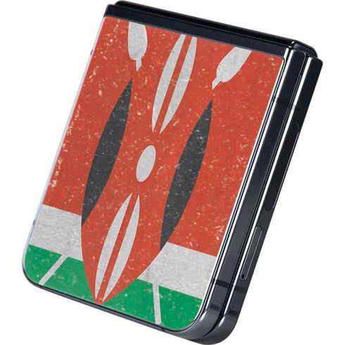 Kenya Flag Distressed Galaxy Z Flip5 5G Skin